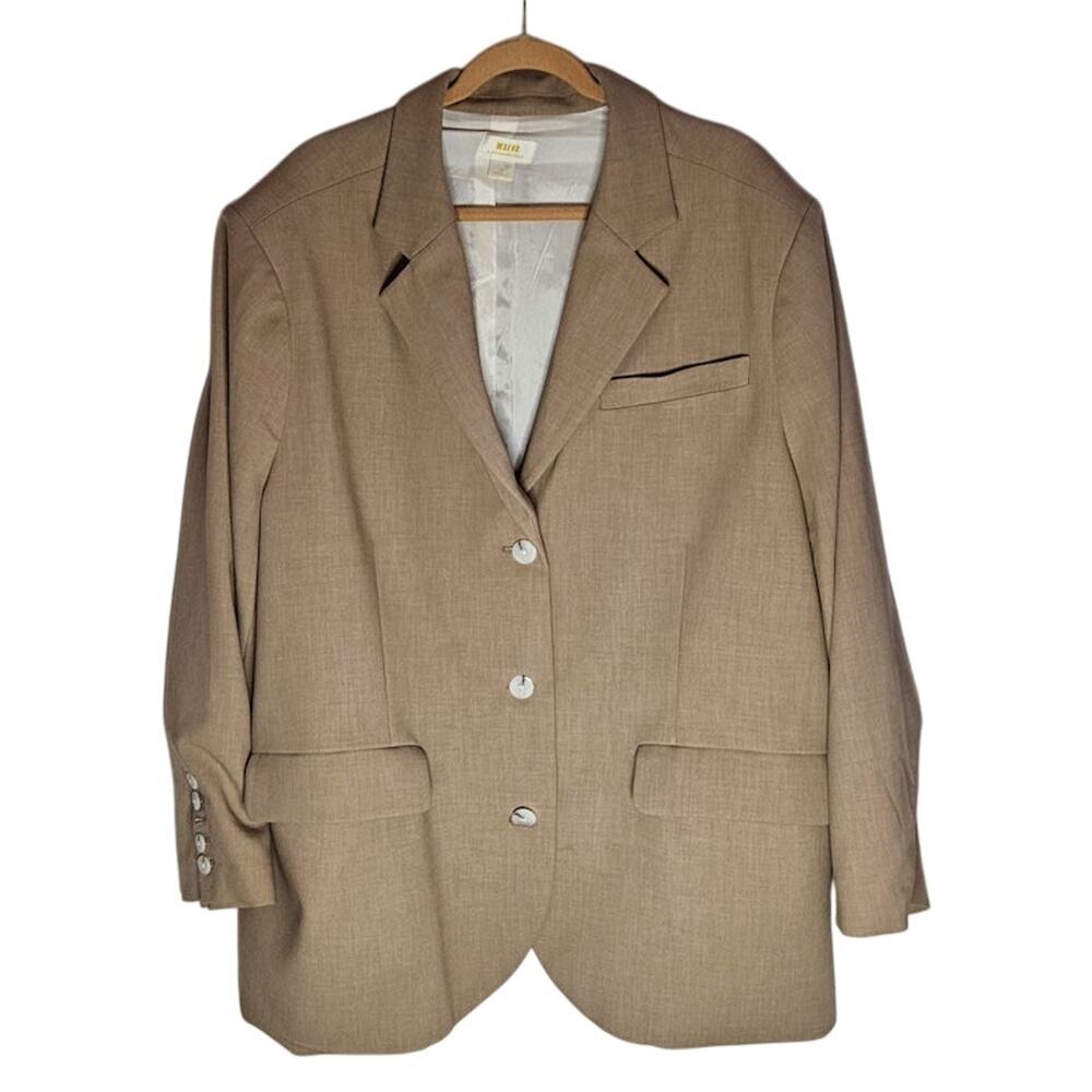 Maeve Anthropologie Oversized Women's Tan Blazer Menswear 2X Business Office